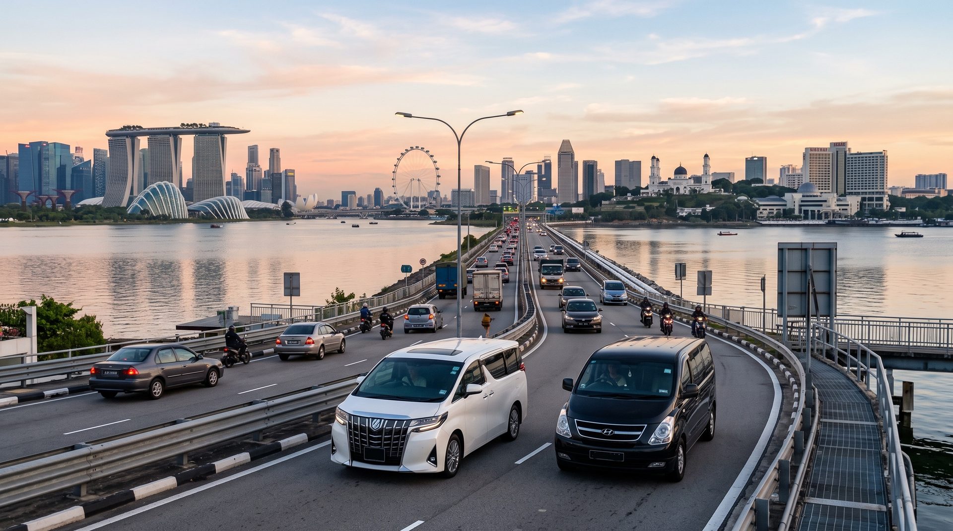 Private MPV from Singapore to Johor Bahru skyline